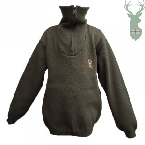 Detský sveter s vysokým zipsom - srnec