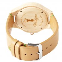 Steinbock Premium drevené hodinky s koženým náramkom